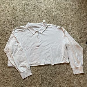 aerie Offline Crop Polo - Women’s Size Large - Brand New - White